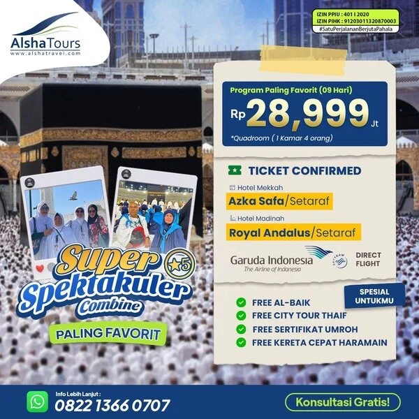 Paket Umroh 2025 reguler spektakulern combine