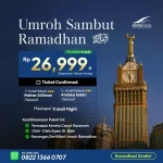 Paket Umroh Sambut Ramadhan 9 Hari harga Rp 26.999.000 hotel bintang 3 Mather Al Elman dan Andalus Salam termasuk kereta cepat Haramain dan pesawat transit — Alsha Tours