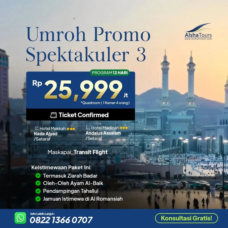 Umroh Promo Spektakuler 3 – Program 12 Hari