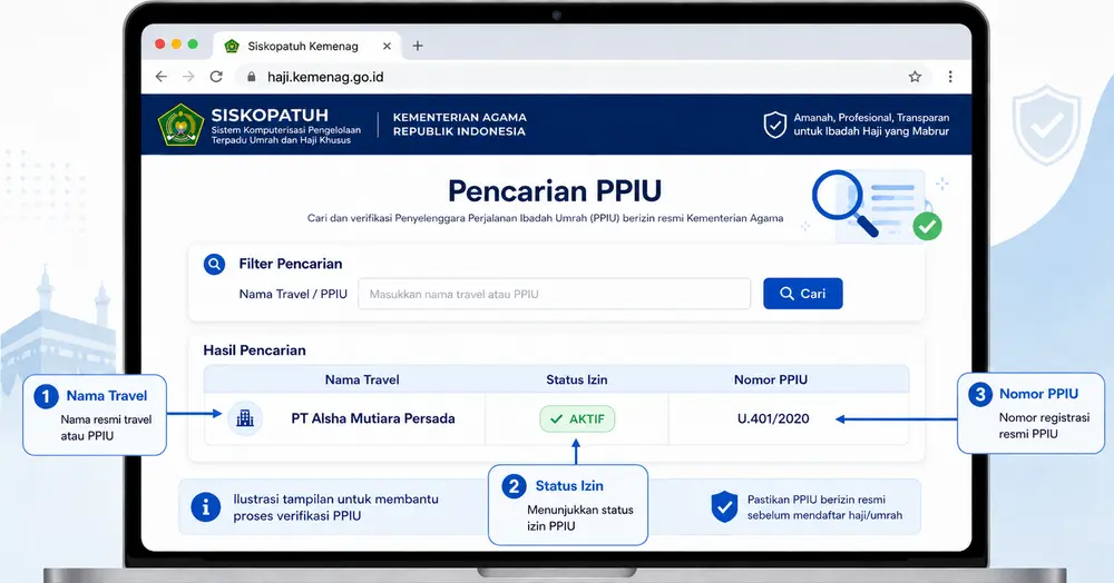 Alsha Travel telah terdaftar resmi dan memiliki no PPIU di Siskopatuh