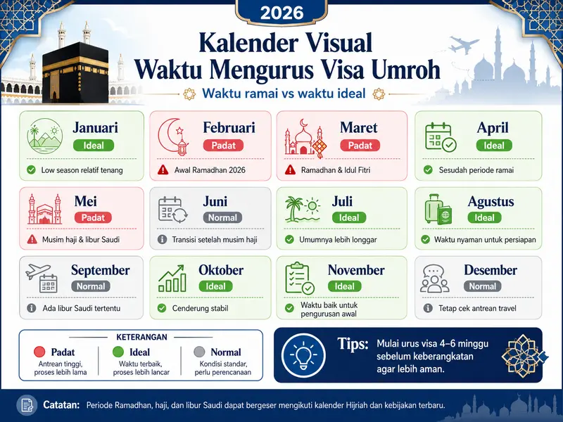 Kalender waktu mengurus visa umroh