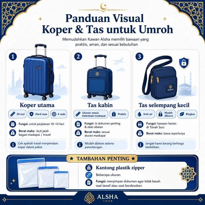 Panduan koper dan tas untuk umroh