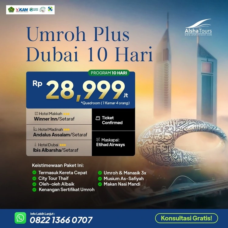 Umroh Plus Dubai Bintang 3 Plus Thaif