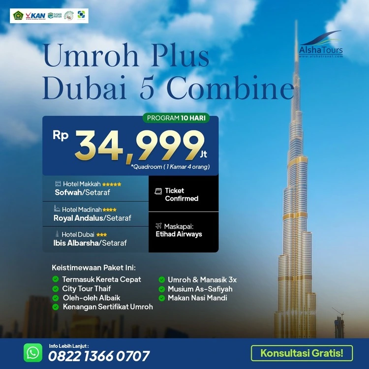 Umroh Plus Dubai Bintang 5 Combine