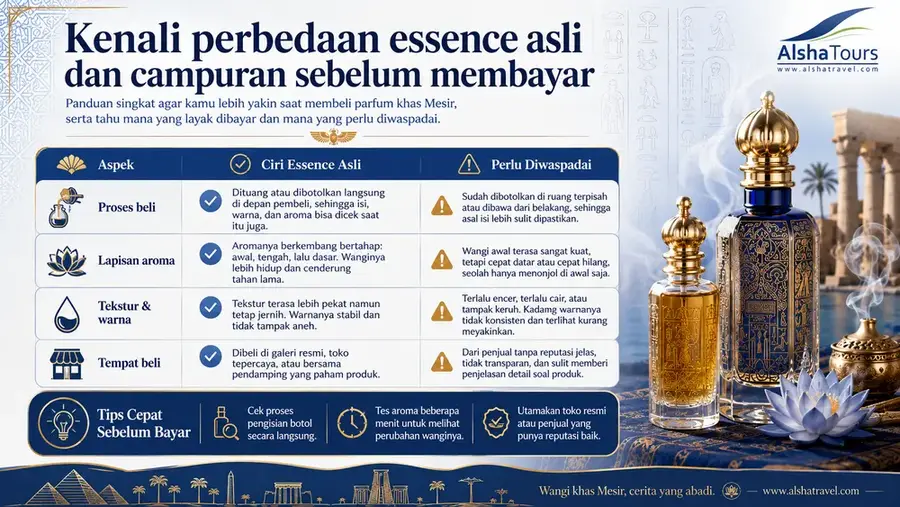 Perbandingan ciri parfum khas Mesir asli dan yang perlu diwaspadai